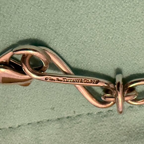Rare TIFFANY & CO. x Paloma Picasso Silver 18k Infinity X Necklace - Picture 11 of 15